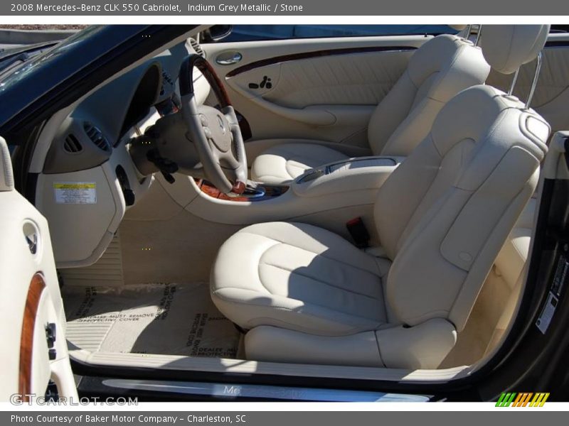 Indium Grey Metallic / Stone 2008 Mercedes-Benz CLK 550 Cabriolet