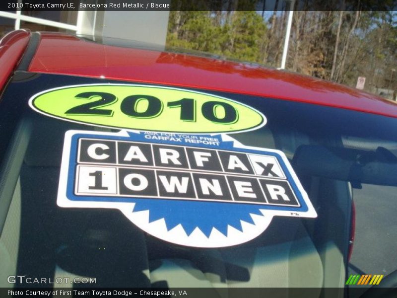 Barcelona Red Metallic / Bisque 2010 Toyota Camry LE