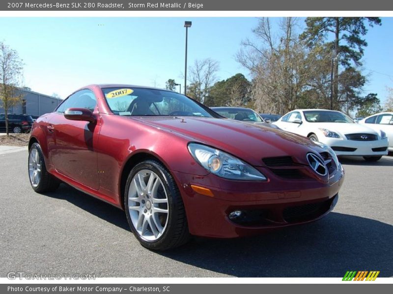 Storm Red Metallic / Beige 2007 Mercedes-Benz SLK 280 Roadster