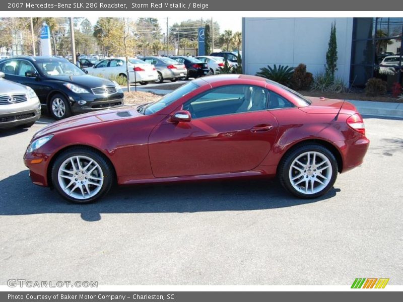 Storm Red Metallic / Beige 2007 Mercedes-Benz SLK 280 Roadster