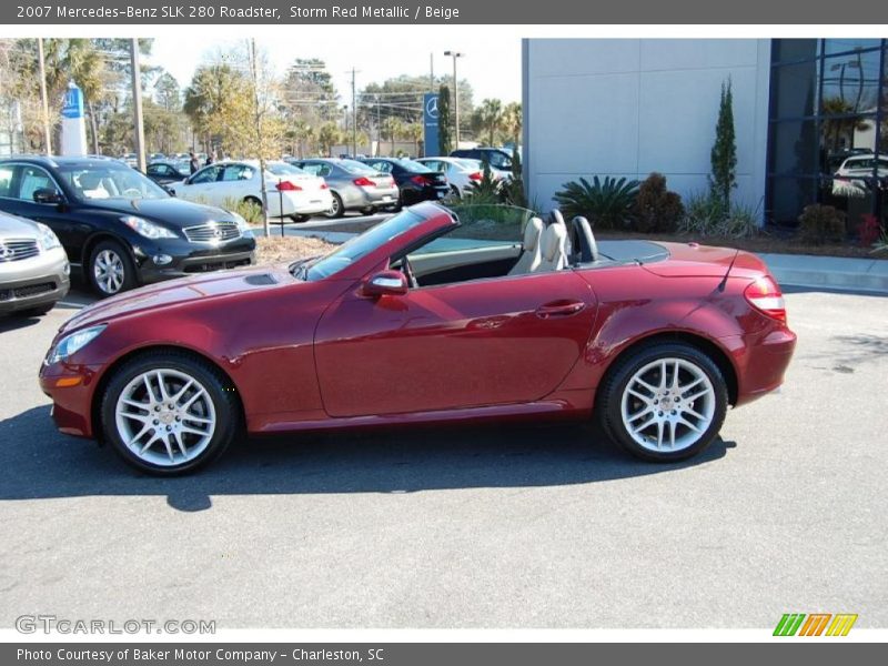 Storm Red Metallic / Beige 2007 Mercedes-Benz SLK 280 Roadster