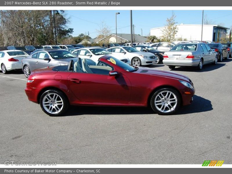 Storm Red Metallic / Beige 2007 Mercedes-Benz SLK 280 Roadster