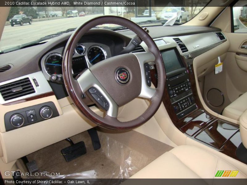 White Diamond / Cashmere/Cocoa 2010 Cadillac Escalade Hybrid AWD