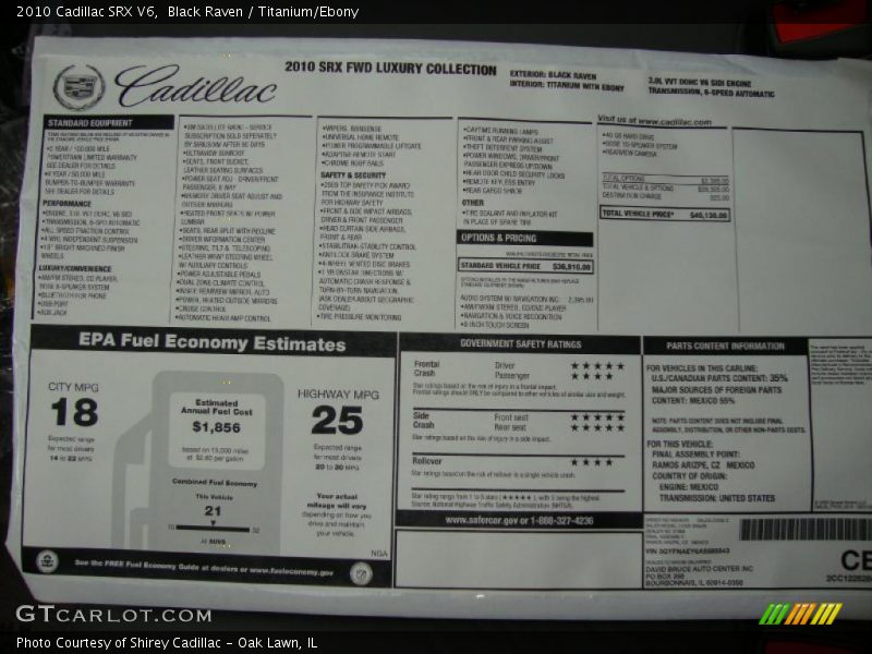 Black Raven / Titanium/Ebony 2010 Cadillac SRX V6