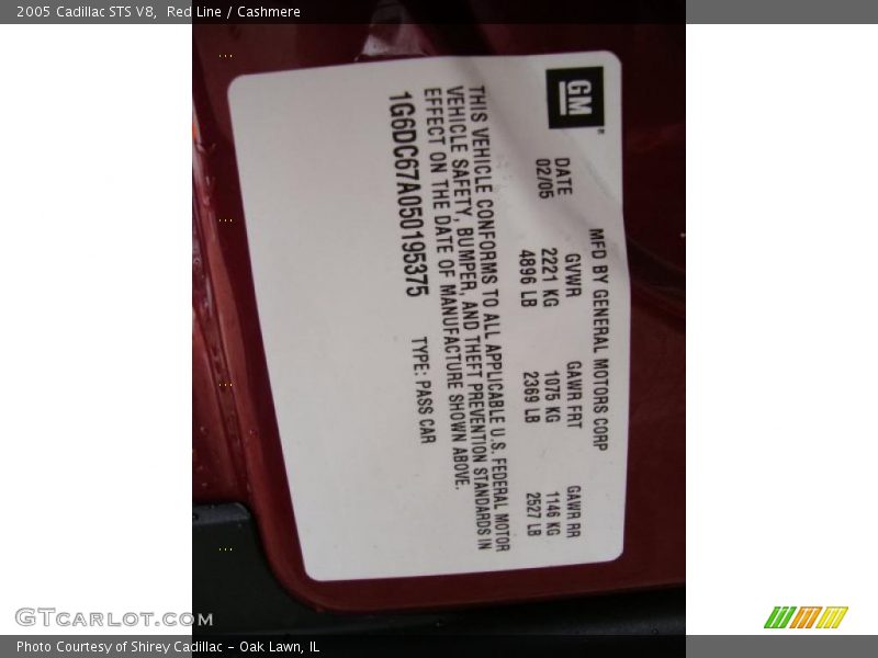 Red Line / Cashmere 2005 Cadillac STS V8