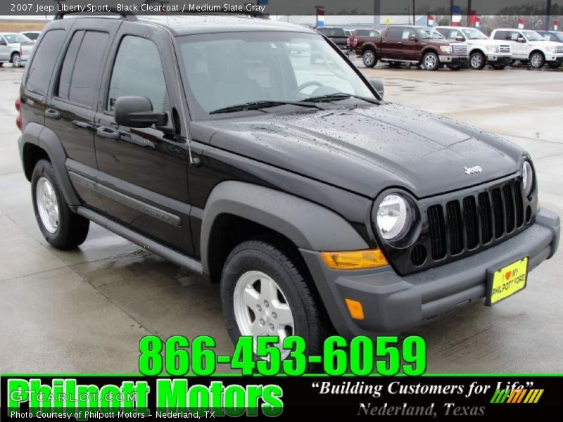 Black Clearcoat / Medium Slate Gray 2007 Jeep Liberty Sport
