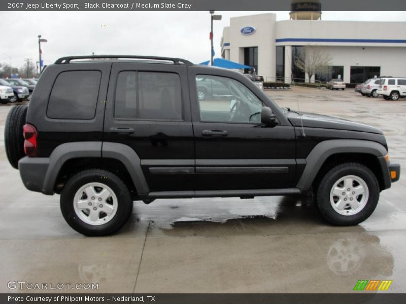 Black Clearcoat / Medium Slate Gray 2007 Jeep Liberty Sport