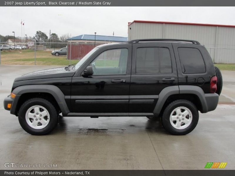 Black Clearcoat / Medium Slate Gray 2007 Jeep Liberty Sport