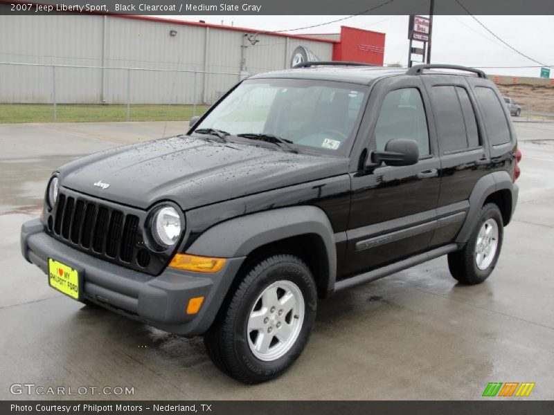 Black Clearcoat / Medium Slate Gray 2007 Jeep Liberty Sport