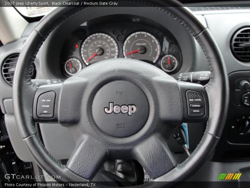 Black Clearcoat / Medium Slate Gray 2007 Jeep Liberty Sport