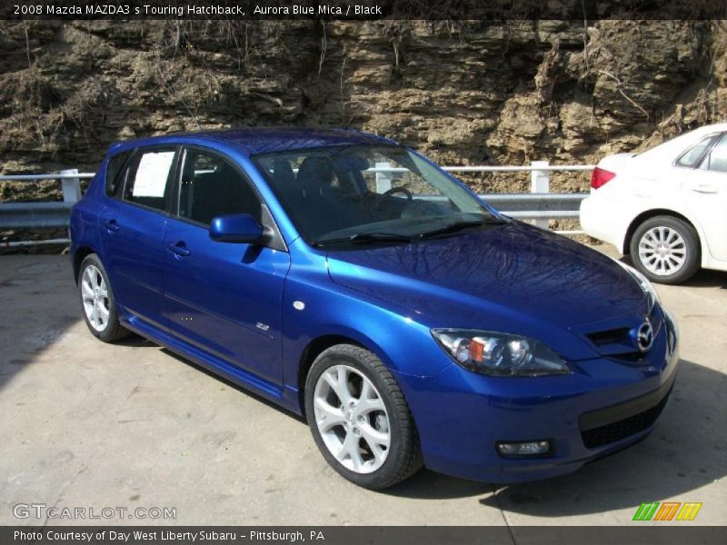 Aurora Blue Mica / Black 2008 Mazda MAZDA3 s Touring Hatchback