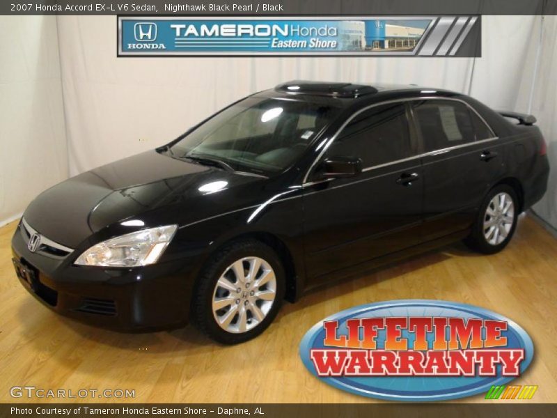 Nighthawk Black Pearl / Black 2007 Honda Accord EX-L V6 Sedan