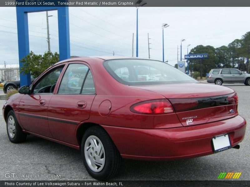 Toreador Red Metallic / Medium Graphite 1999 Ford Escort LX Sedan