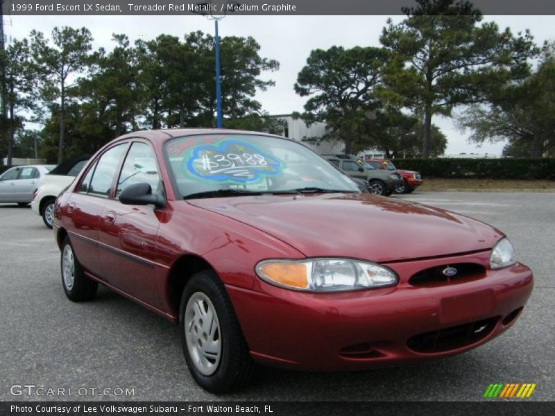 Toreador Red Metallic / Medium Graphite 1999 Ford Escort LX Sedan