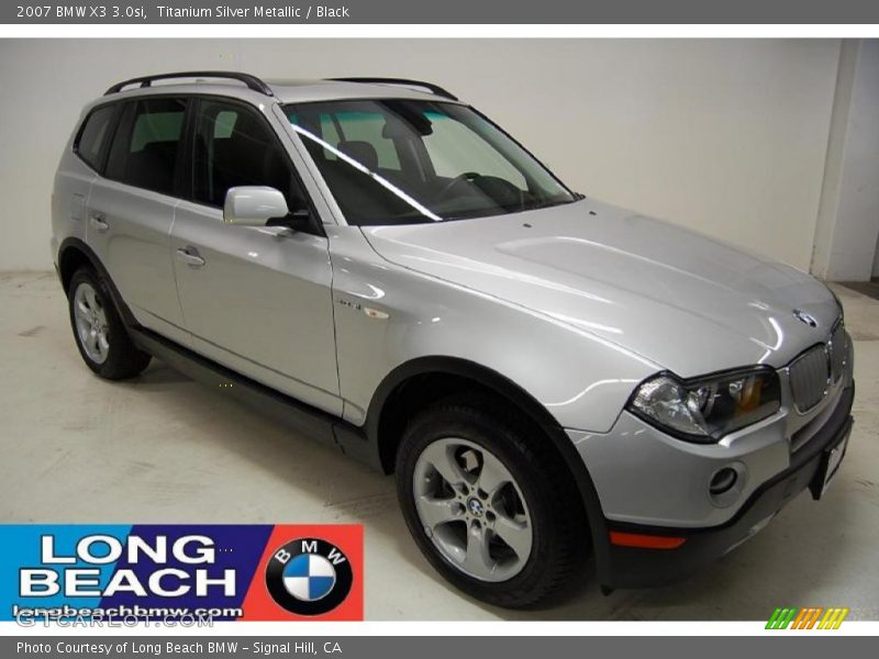 Titanium Silver Metallic / Black 2007 BMW X3 3.0si