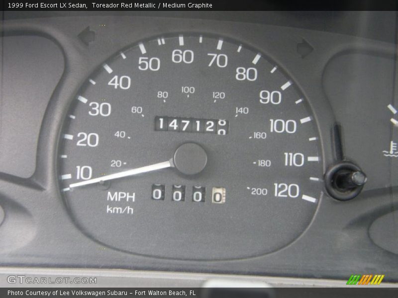 Toreador Red Metallic / Medium Graphite 1999 Ford Escort LX Sedan