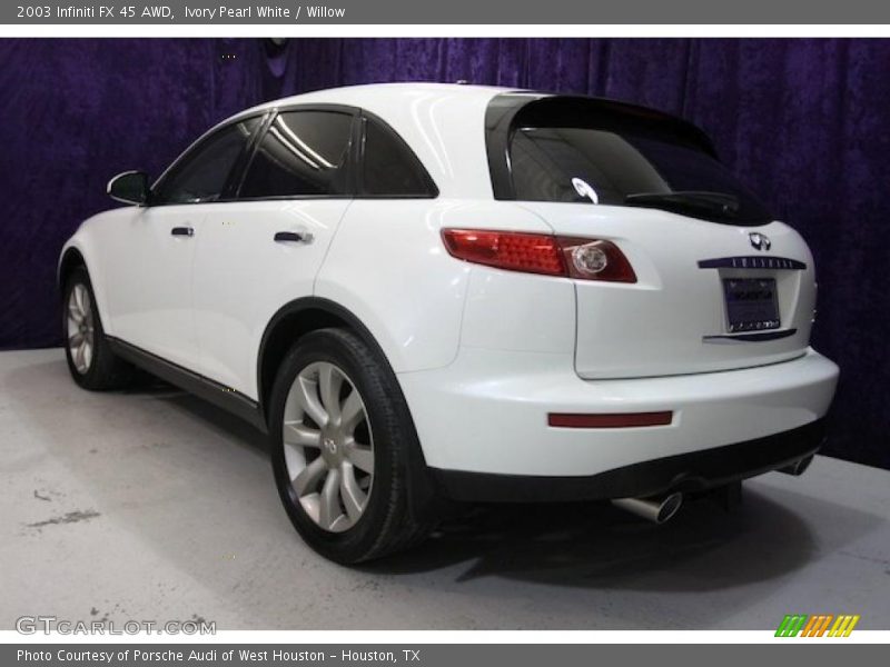 Ivory Pearl White / Willow 2003 Infiniti FX 45 AWD