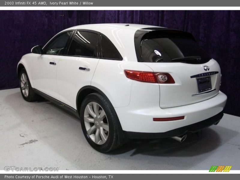 Ivory Pearl White / Willow 2003 Infiniti FX 45 AWD