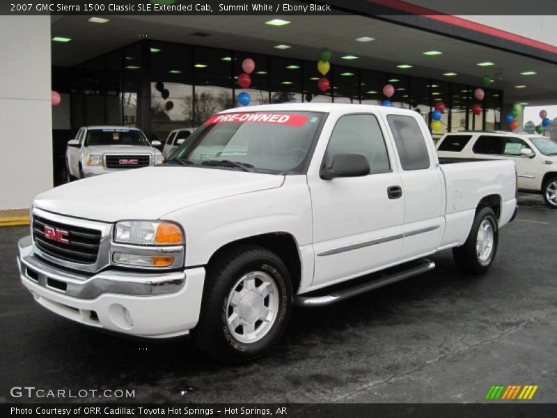 Summit White / Ebony Black 2007 GMC Sierra 1500 Classic SLE Extended Cab