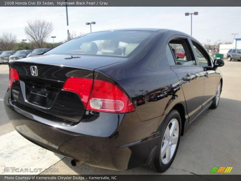 Nighthawk Black Pearl / Gray 2008 Honda Civic EX Sedan