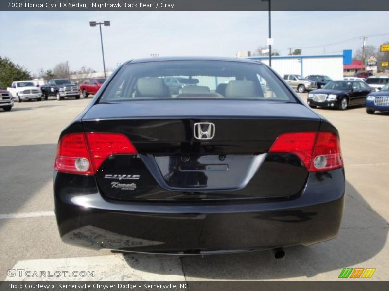 Nighthawk Black Pearl / Gray 2008 Honda Civic EX Sedan