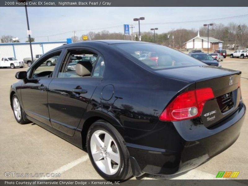 Nighthawk Black Pearl / Gray 2008 Honda Civic EX Sedan