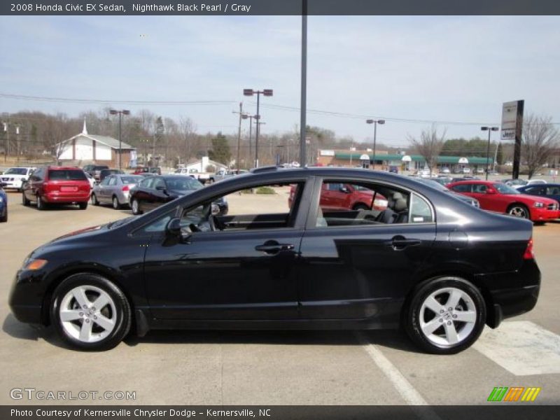 Nighthawk Black Pearl / Gray 2008 Honda Civic EX Sedan