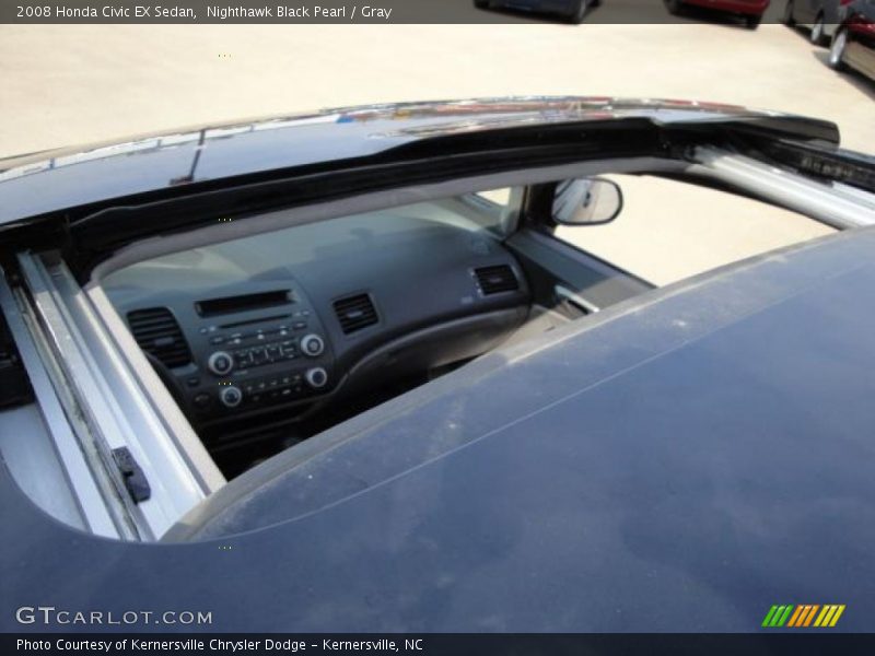 Nighthawk Black Pearl / Gray 2008 Honda Civic EX Sedan