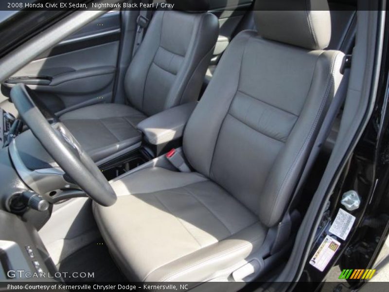 Nighthawk Black Pearl / Gray 2008 Honda Civic EX Sedan