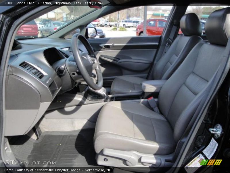Nighthawk Black Pearl / Gray 2008 Honda Civic EX Sedan