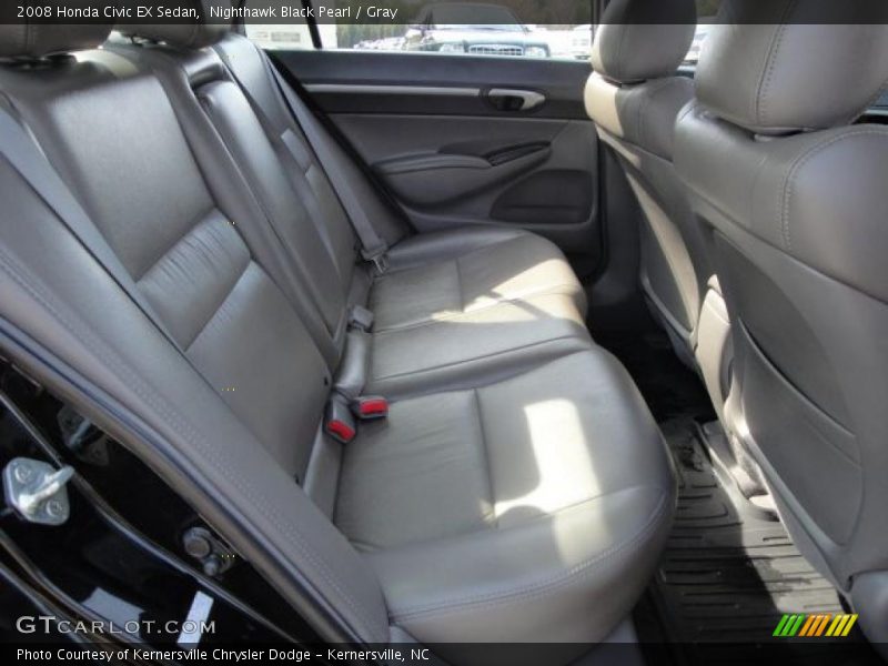 Nighthawk Black Pearl / Gray 2008 Honda Civic EX Sedan