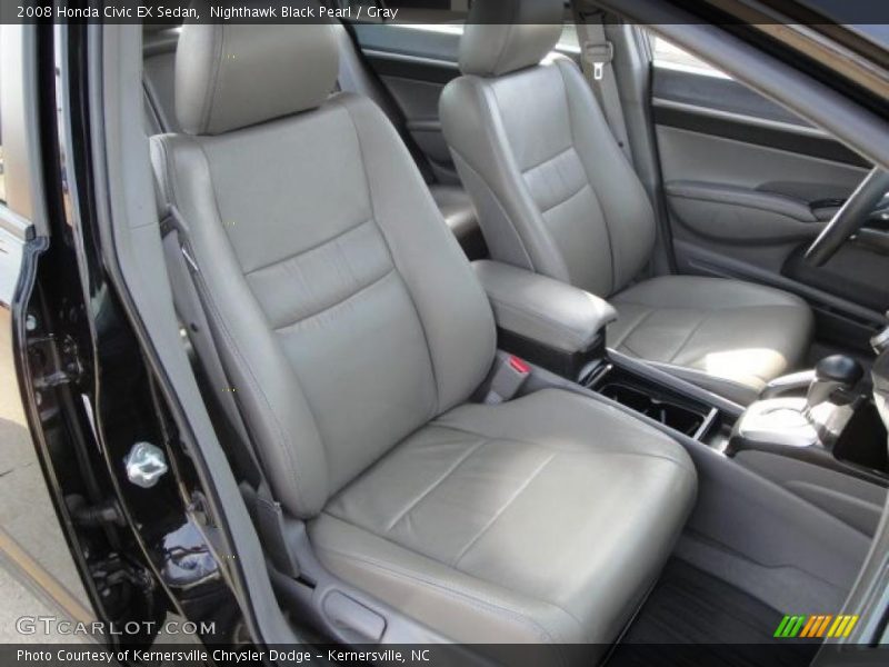 Nighthawk Black Pearl / Gray 2008 Honda Civic EX Sedan
