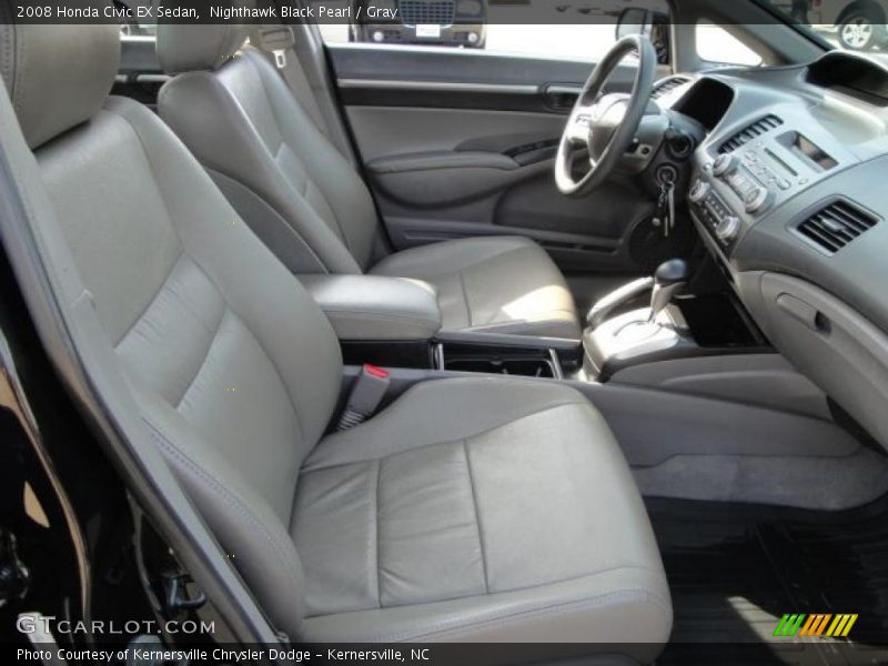 Nighthawk Black Pearl / Gray 2008 Honda Civic EX Sedan