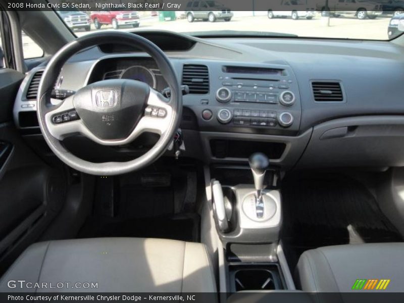 Nighthawk Black Pearl / Gray 2008 Honda Civic EX Sedan