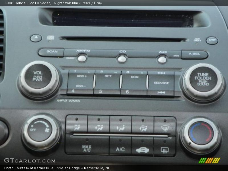 Nighthawk Black Pearl / Gray 2008 Honda Civic EX Sedan