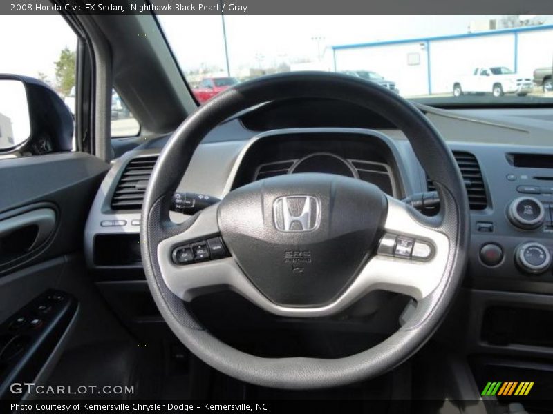 Nighthawk Black Pearl / Gray 2008 Honda Civic EX Sedan