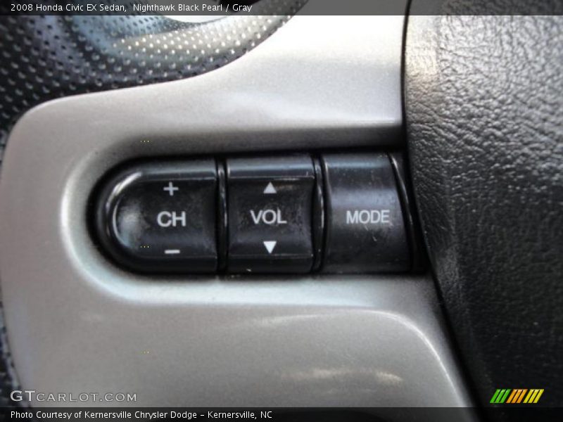 Nighthawk Black Pearl / Gray 2008 Honda Civic EX Sedan