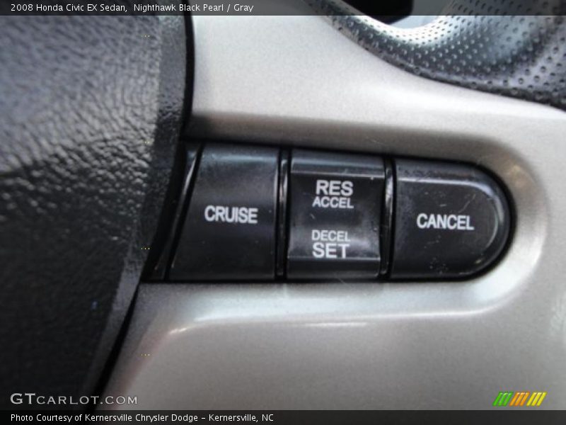 Nighthawk Black Pearl / Gray 2008 Honda Civic EX Sedan