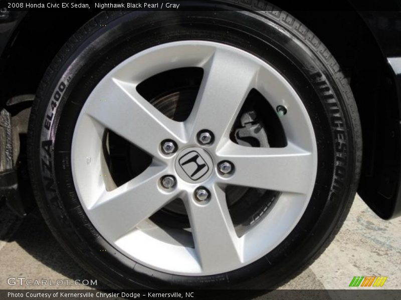 Nighthawk Black Pearl / Gray 2008 Honda Civic EX Sedan