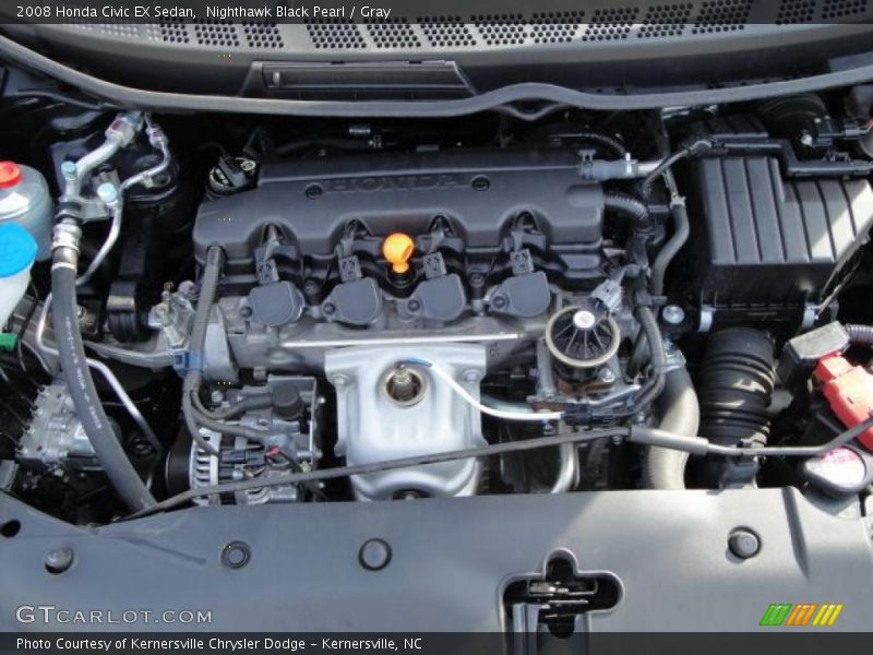 Nighthawk Black Pearl / Gray 2008 Honda Civic EX Sedan