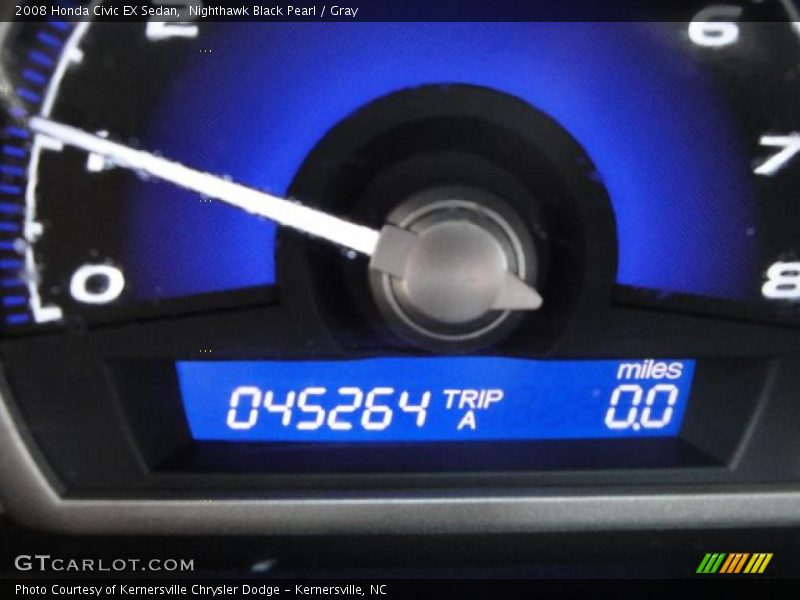 Nighthawk Black Pearl / Gray 2008 Honda Civic EX Sedan