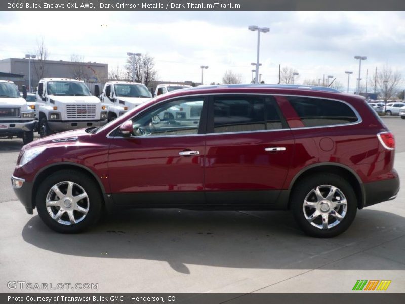 Dark Crimson Metallic / Dark Titanium/Titanium 2009 Buick Enclave CXL AWD