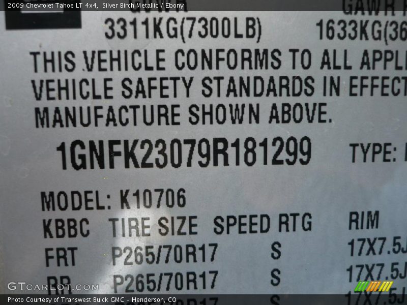 Silver Birch Metallic / Ebony 2009 Chevrolet Tahoe LT 4x4