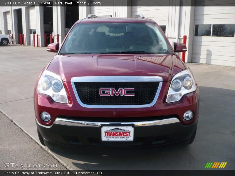 Red Jewel Tintcoat / Ebony 2010 GMC Acadia SLT AWD