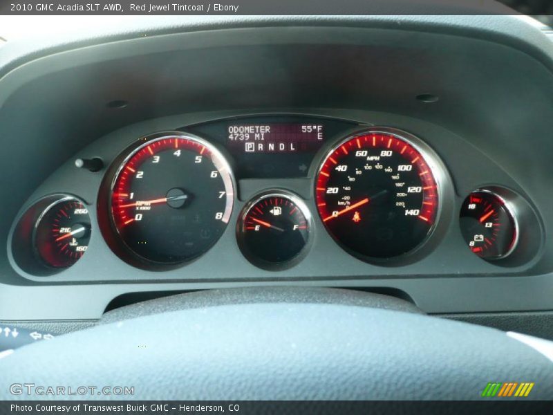 Red Jewel Tintcoat / Ebony 2010 GMC Acadia SLT AWD