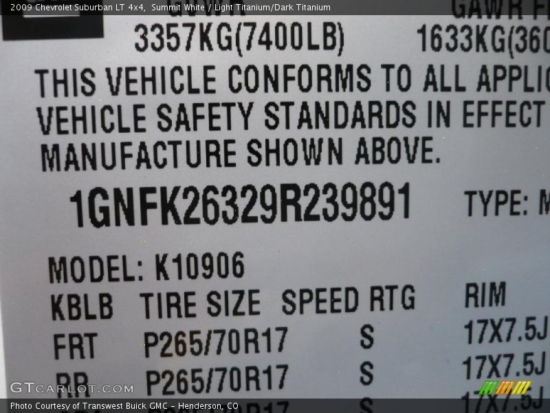 Summit White / Light Titanium/Dark Titanium 2009 Chevrolet Suburban LT 4x4