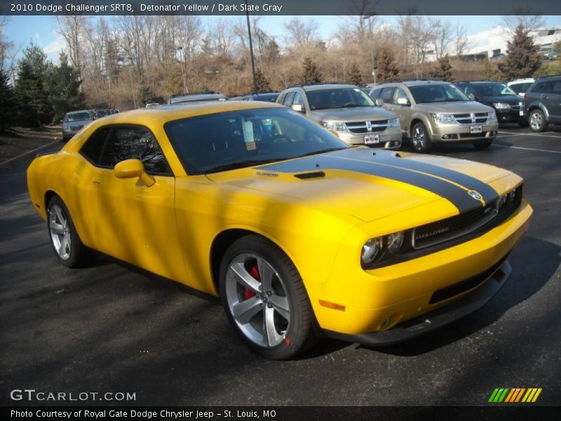Detonator Yellow / Dark Slate Gray 2010 Dodge Challenger SRT8