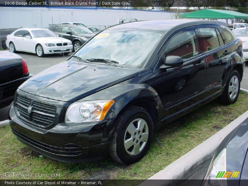 Brilliant Black Crystal Pearl / Dark Slate Gray 2008 Dodge Caliber SE