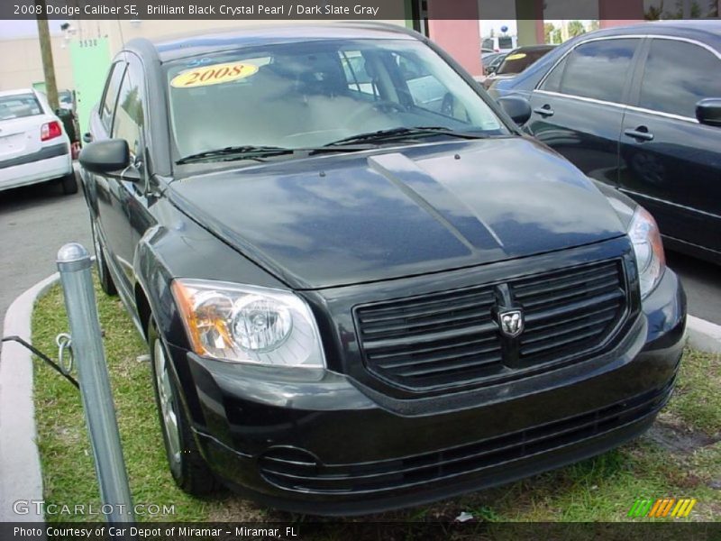 Brilliant Black Crystal Pearl / Dark Slate Gray 2008 Dodge Caliber SE