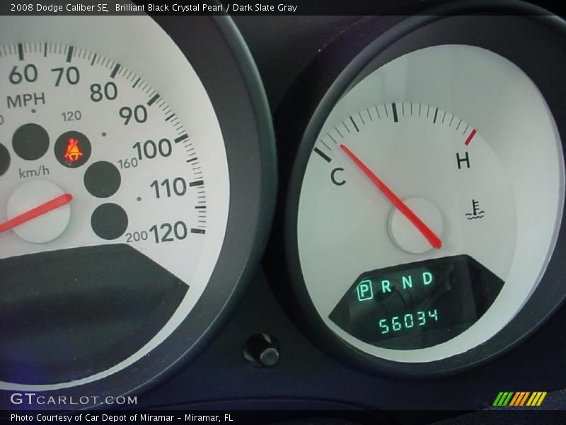 Brilliant Black Crystal Pearl / Dark Slate Gray 2008 Dodge Caliber SE